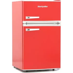 MONTPELLIER Retro MAB2035R Undercounter Fridge Freezer – Red